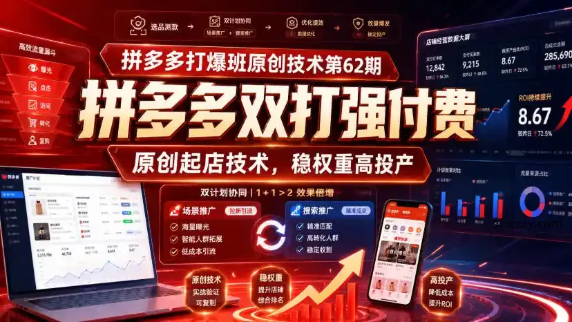 拼多多打爆班原创技术第62期，拼多多双打强付费，原创起店技术，稳权重高投产-微众资源
