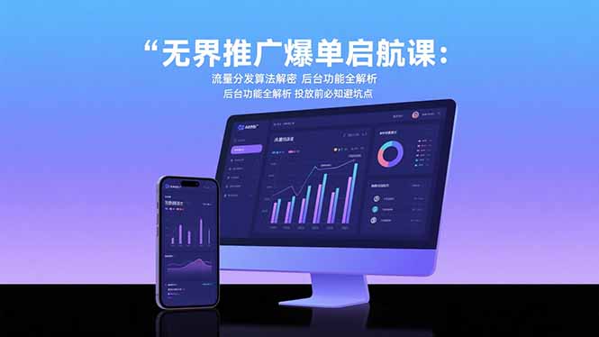 无界推广爆单启航课：流量分发算法解密 后台功能全解析 投放前必知避坑点-微众资源