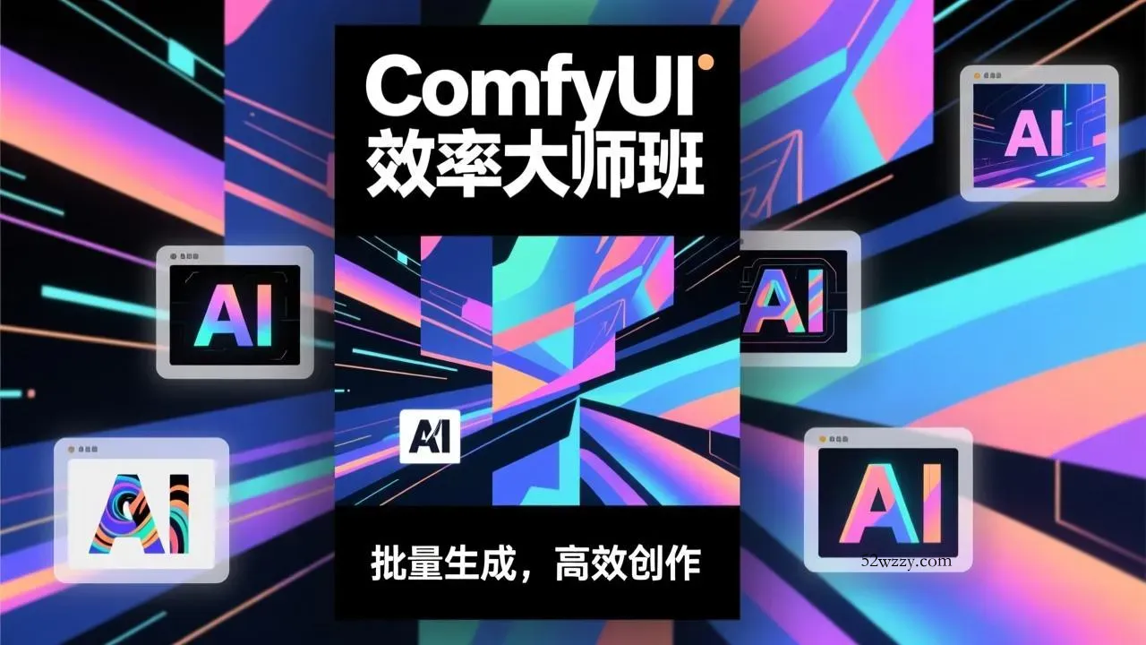 ComfyUI效率大师班：工作流搭建，批量生成，将个人AI出图效率提升5-10倍，月接单收入1-3万-微众资源