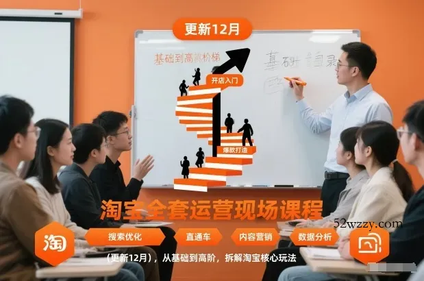 淘宝全套运营现场课程(更新26年1月)，从基础到高阶，拆解淘宝核心玩法-微众资源
