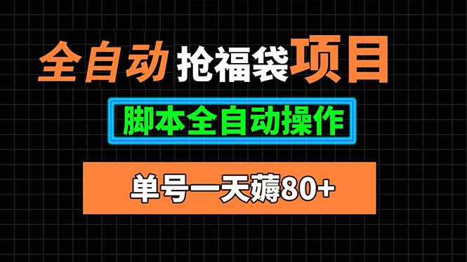 全自动抢福袋项目，单号一天80+脚本全自动操作-微众资源