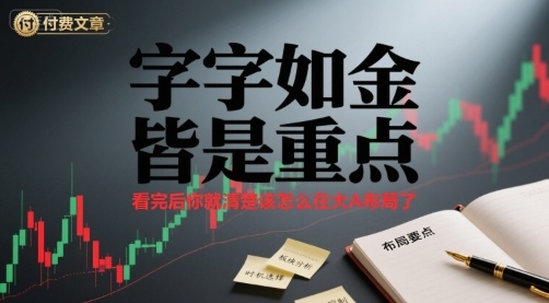 付费文章：字字如金 皆是重点， 看完后 你就清楚该怎么在大A布局了-微众资源