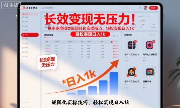 长效变现无压力！拼多多虚拟类目矩阵化实操技巧，轻松实现日入1k【揭秘】-微众资源