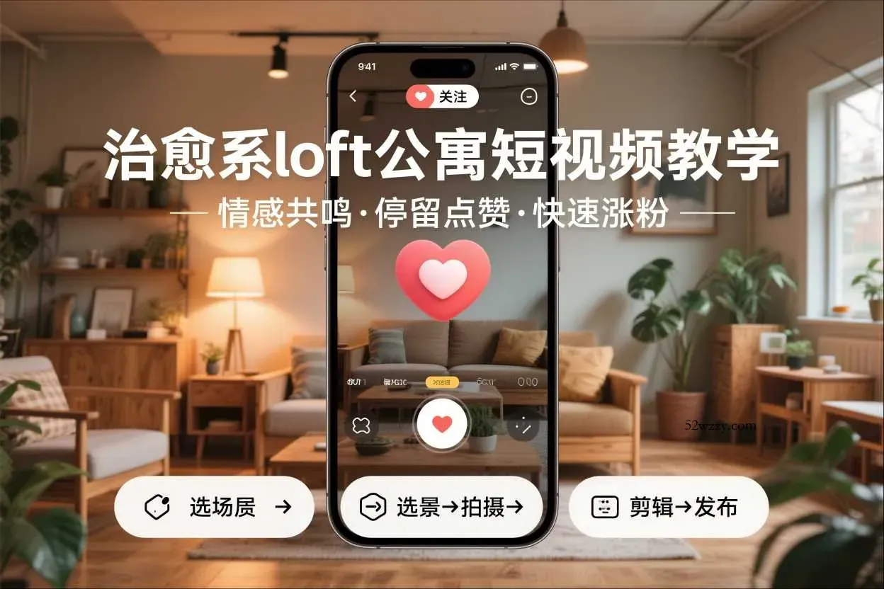 治愈系loft公寓短视频制作教学，情感共鸣引停留点赞关注，快速起号涨粉-微众资源