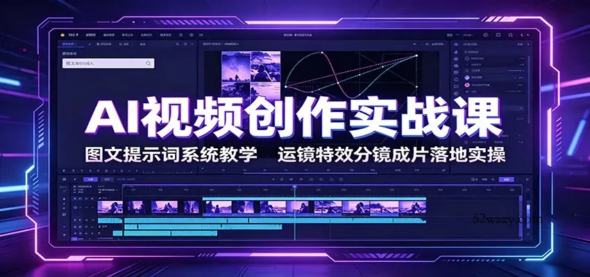 AI视频创作实战课：图文提示词系统教学，运镜特效分镜成片落地实操-微众资源