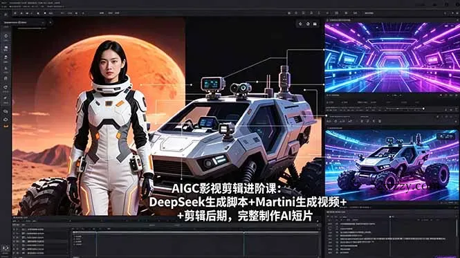AIGC影视剪辑进阶课：DeepSeek生成脚本+Martini生成视频+剪辑后期，完整制作AI短片-微众资源