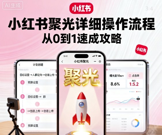 小红书聚光详细操作流程，小红书聚光从0到1速成攻略-微众资源