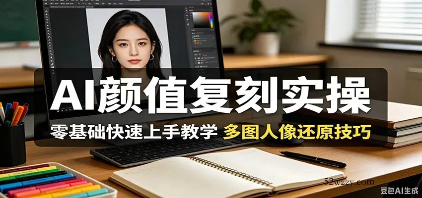 AI颜值复刻实操，零基础快速上手教学，多图人像还原技巧-微众资源