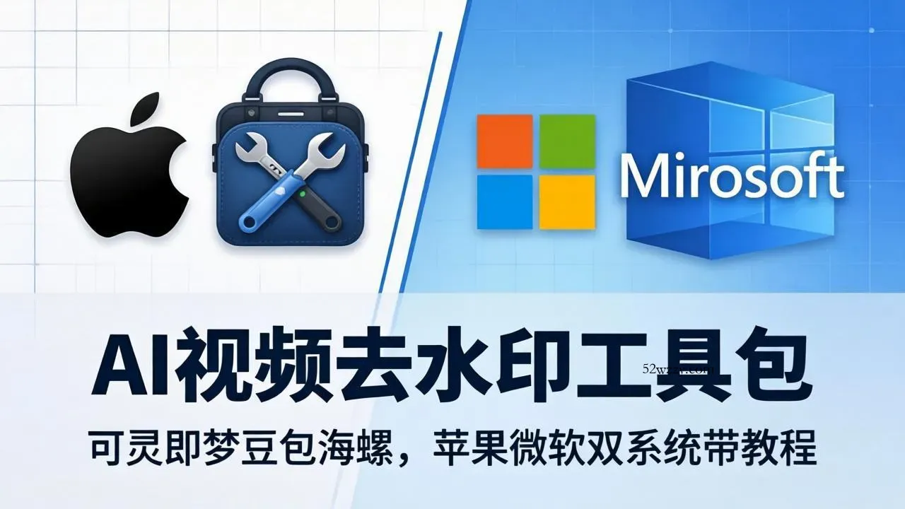 AI视频去水印工具包：可灵即梦豆包海螺，苹果微软双系统带教程-微众资源
