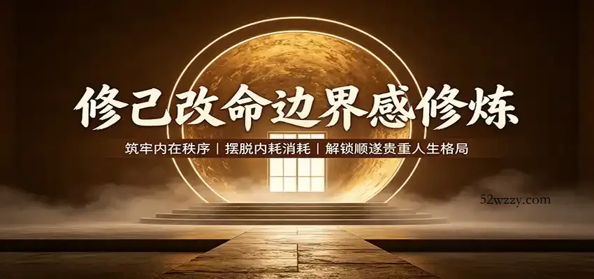 修己改命边界感修炼：筑牢内在秩序，摆脱内耗消耗，解锁顺遂贵重人生格局-微众资源