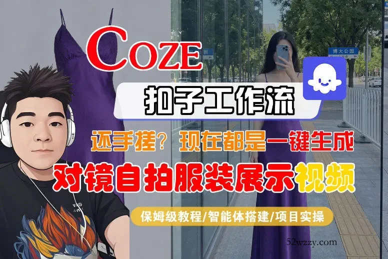 Coze智能体工作流一键生成“对镜自拍服装展示“短视频,全流程保姆级教学