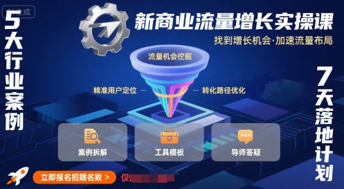 新商业流量增长实操课，找到增长机会，加速流量布局-微众资源