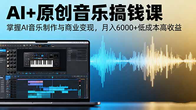 AI+原创音乐搞钱课：掌握AI音乐制作与商业变现，月入6000+低成本高收益-微众资源