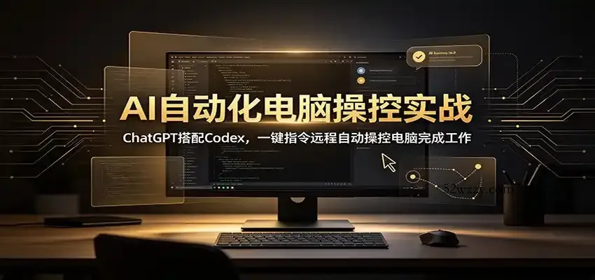 AI自动化电脑操控实战：ChatGPT搭配Codex，一键指令远程自动操控电脑完成工作-微众资源