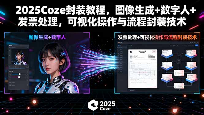 2025Coze封装教程，图像生成+数字人+发票处理，可视化操作与流程封装技术-微众资源