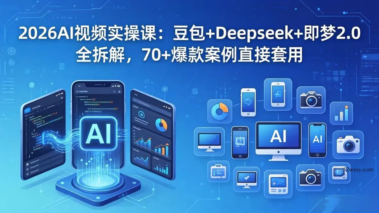 2026AI视频实操课：豆包+Deepseek+即梦2.0全拆解，70+爆款案例直接套用-微众资源