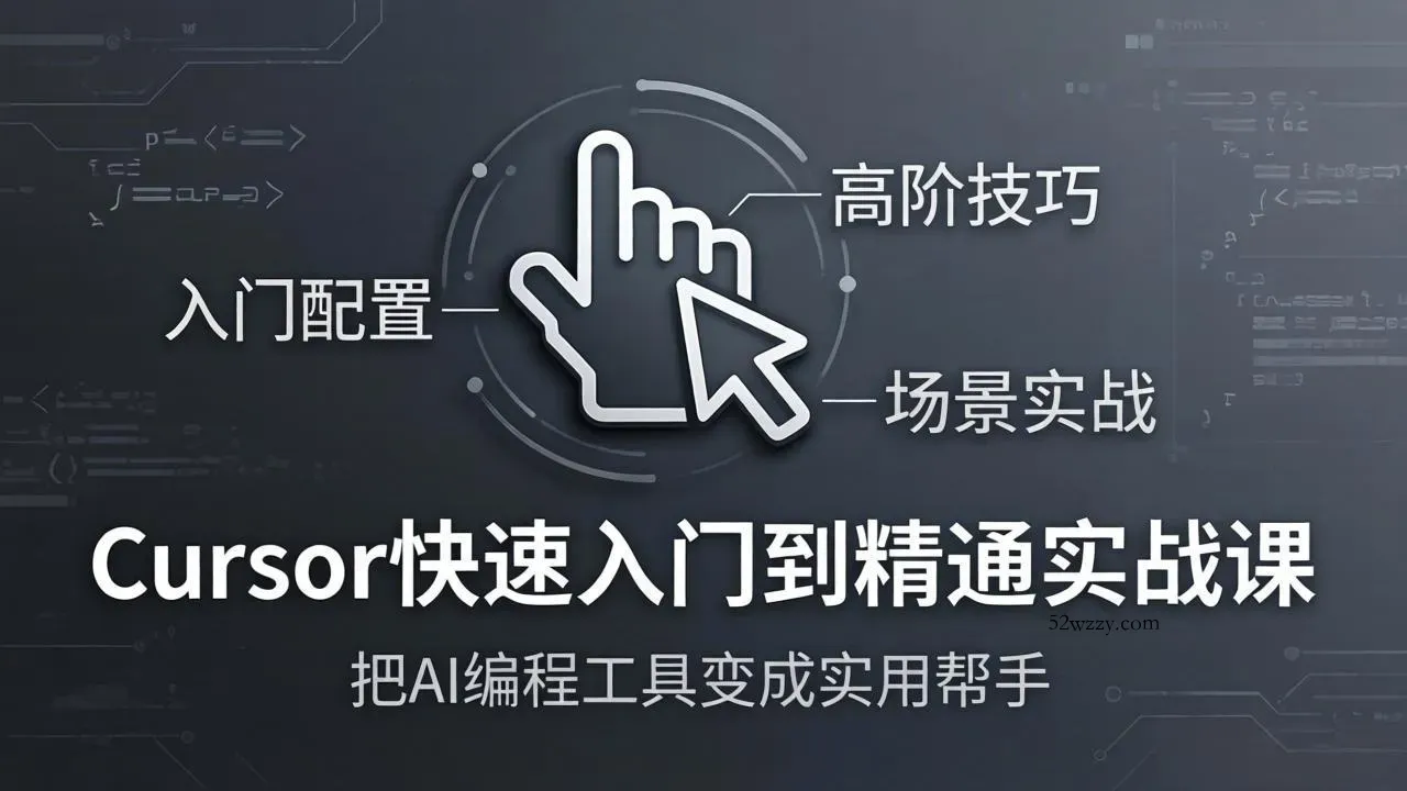 Cursor快速入门到精通实战课：入门配置+高阶技巧+场景实战，把AI编程工具变成实用帮手-微众资源