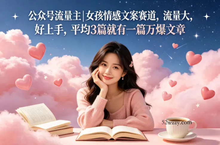 公众号流量主女孩情感文案赛道，流量大，好上手，平均3篇就有一篇万爆文章-微众资源