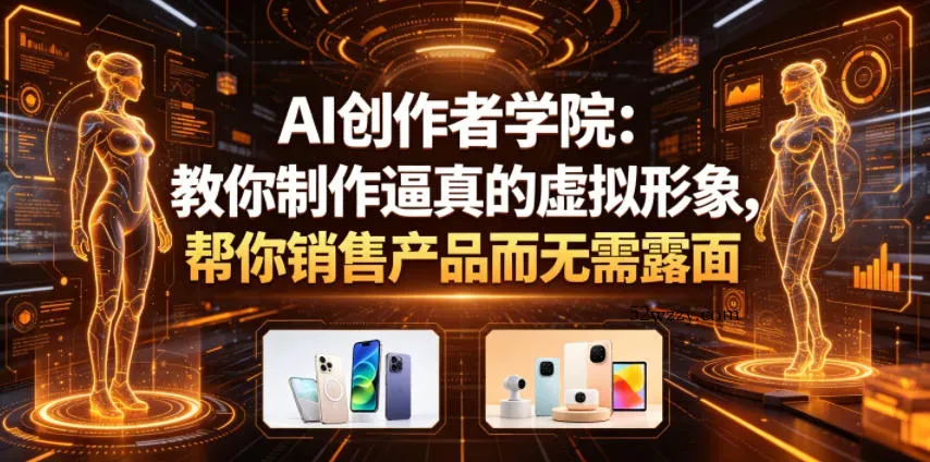 AI创作者学院：教你制作逼真的虚拟形象，帮你销售产品而无需露面【原创双语字幕】-微众资源