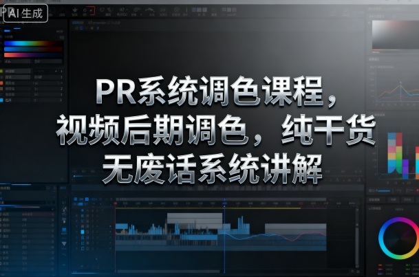 PR系统调色课程，视频后期调色，纯干货无废话系统讲解-微众资源