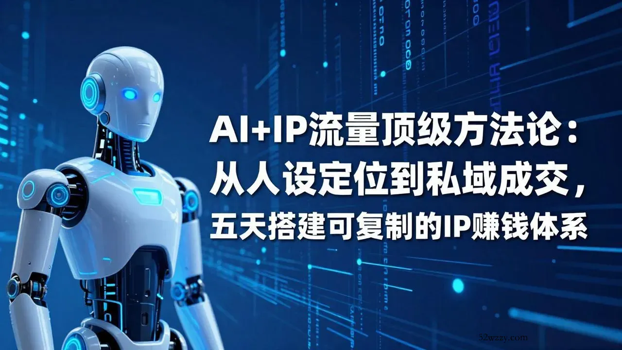 AI+IP顶级方法论：从人设定位到私域成交，五天搭建可复制的IP赚钱体系-微众资源