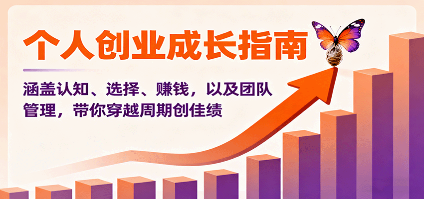 个人创业成长指南：涵盖认知、选择、赚钱，以及团队管理，带你穿越周期创佳绩-微众资源