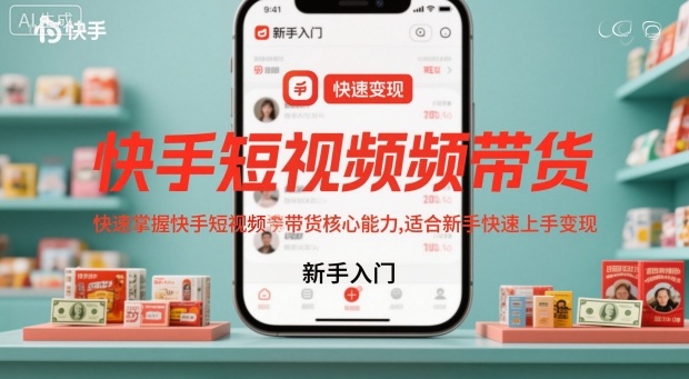 快手短视频带货，快速掌握快手短视频带货核心能力，适合新手快速上手变现-微众资源