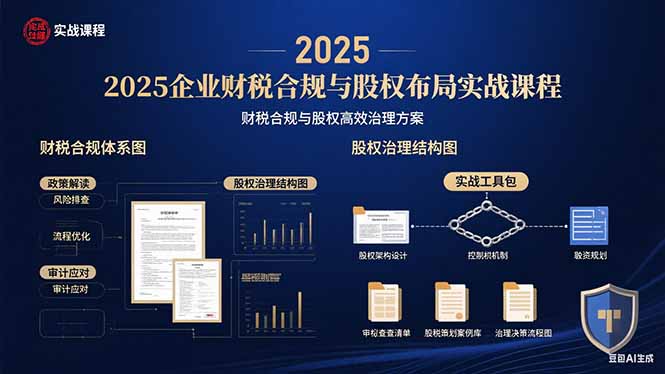 2025企业财税合规与股权布局的实战课程：财税合规与股权高效治理方案-微众资源