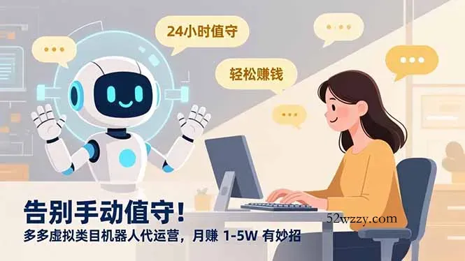 告别手动值守！多多虚拟类目机器人代运营，月赚 1-5W 有妙招-微众资源