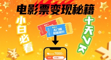 小白必看！卖电影票项目，零投入无门槛谁都能做，十天到手 7k，照做就行【揭秘】-微众资源