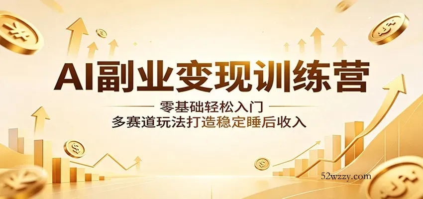 AI副业变现训练营：零基础轻松入门，多赛道玩法打造稳定睡后收入-微众资源
