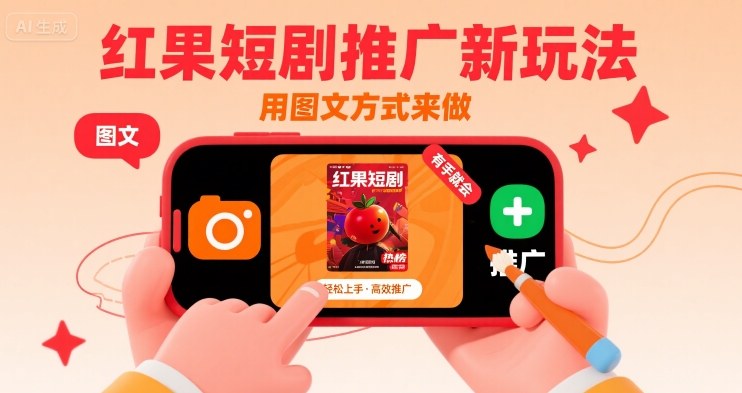 红果短剧推广新玩法，用图文方式来做，有手就会-微众资源