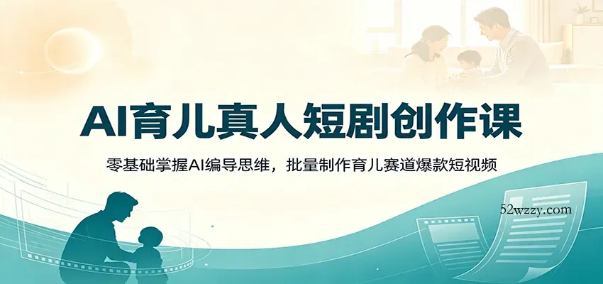 AI育儿真人短剧创作课：零基础掌握AI编导思维，批量制作育儿赛道爆款短视频-微众资源