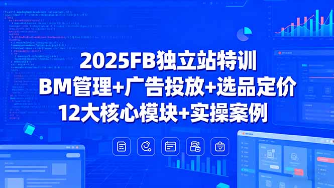 2025FB独立站特训，BM管理+广告投放+选品定价，12大核心模块+实操案例-微众资源