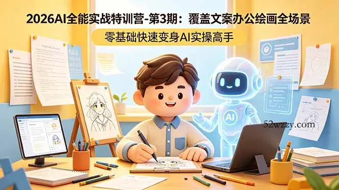 2026AI全能实战特训营-第3期：覆盖文案办公绘画全场景 零基础快速变身AI实操高手-微众资源