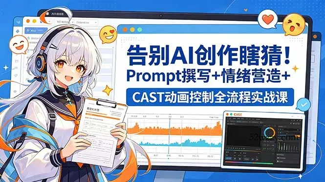 告别AI创作瞎猜！Prompt撰写+情绪营造+CAST动画控制全流程实战课-微众资源