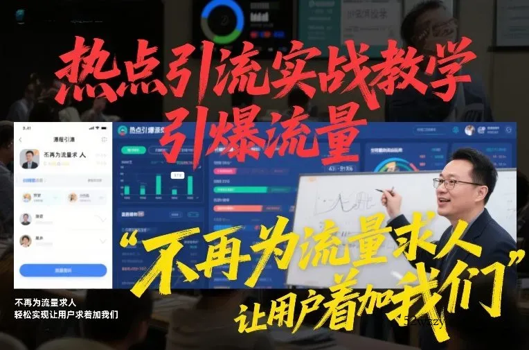 热点引流实战教学，引爆流量，不再为流量求人，轻松实现让用户求着加我们-微众资源