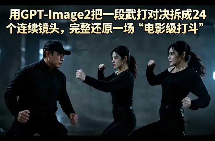 用GPT-Image2把一段武打对决拆成24个连续镜头，完整还原一场“电影级打斗”-微众资源