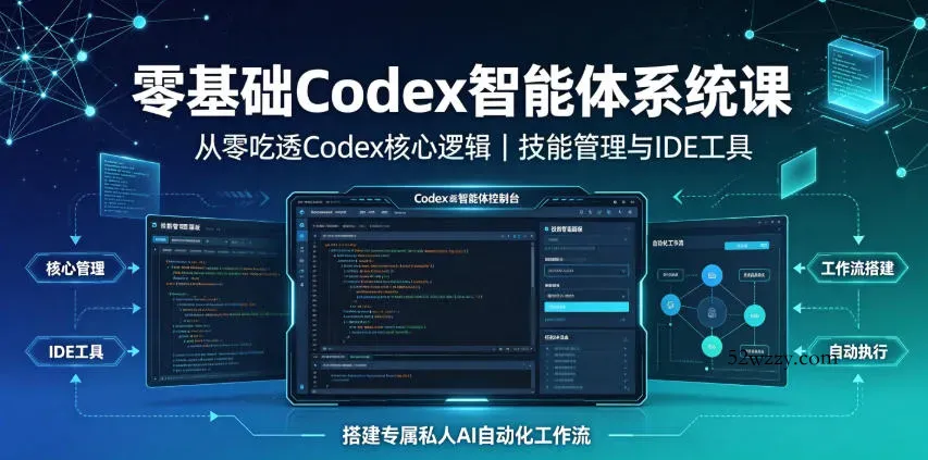 零基础Codex智能体系统课｜从零吃透Codex核心逻辑、技能管理与IDE工具，搭建专属私人AI自动化工作流-微众资源