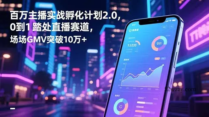 百万主播实战孵化计划2.0，0到1踏入直播赛道，场均GMV突破10万+-微众资源