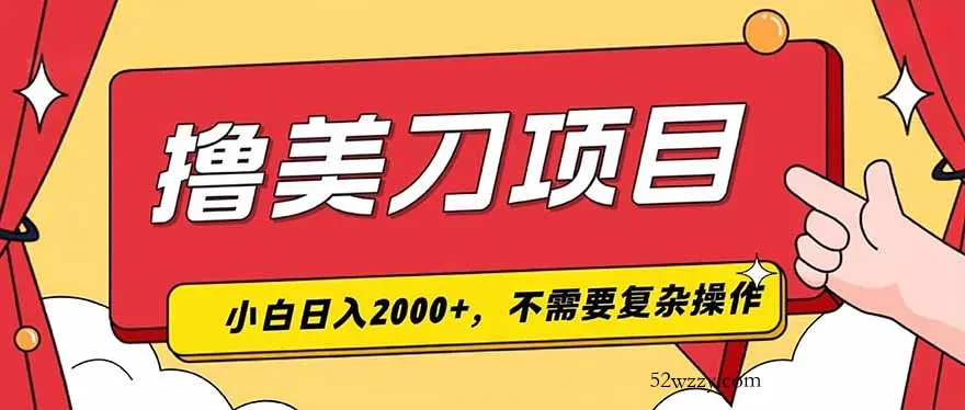 撸美刀，单日收入2000+，小白可做-微众资源