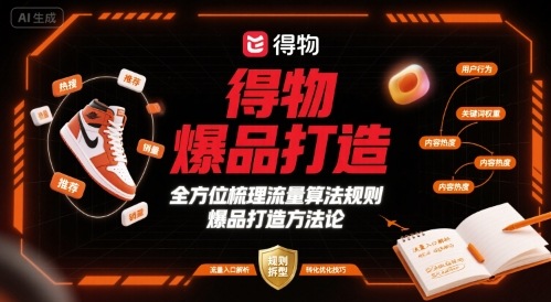得物爆品打造，全方位梳理得物流量算法规则爆品打造规则-微众资源