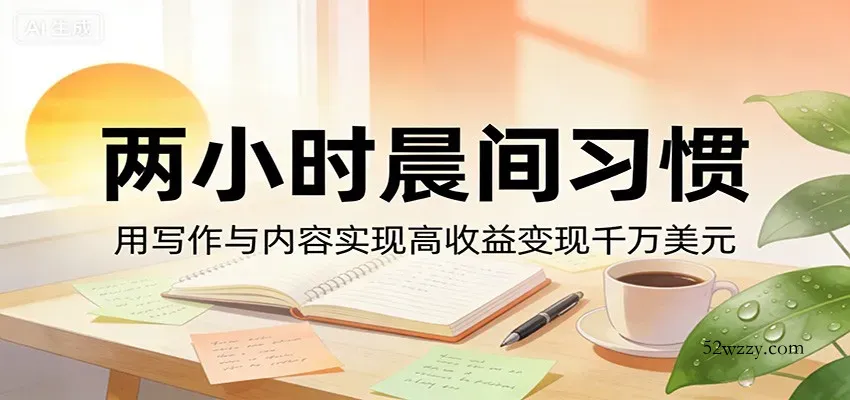 付费文章：两小时晨间习惯，用写作与内容实现高收益变现千万美元-微众资源