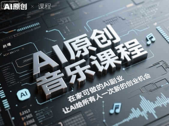 AI原创音乐课程，在家可做的Ai副业，让Ai给所有人一次新的创业机会-微众资源