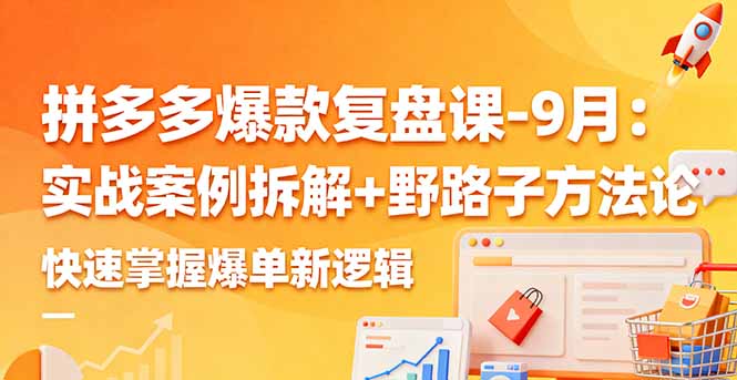 拼多多爆款复盘课-9月：实战案例拆解+野路子方法论，快速掌握爆单新逻辑-微众资源