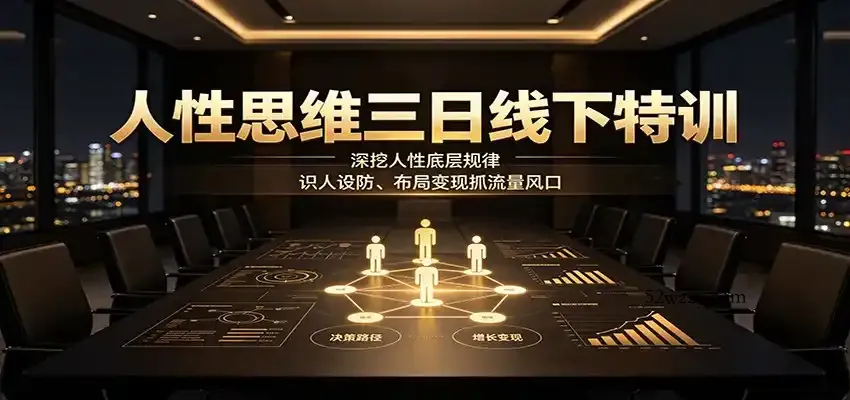 人性思维三日线下特训：深挖人性底层规律，识人设防、布局变现抓流量风口-微众资源