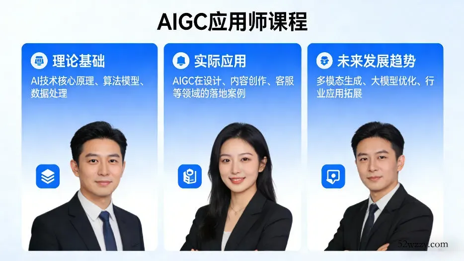 AIGC应用师课程，覆盖了AI技术的理论基础、实际应用、以及未来发展趋势(更新)-微众资源