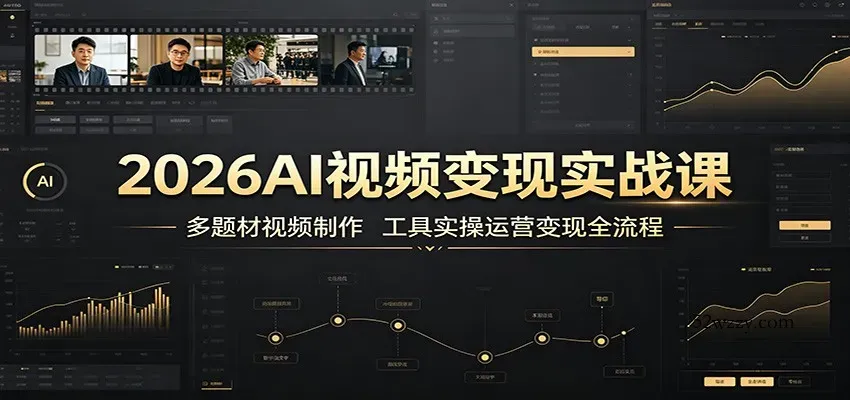 2026AI视频变现实战课：多题材视频制作，工具实操运营变现全流程-微众资源