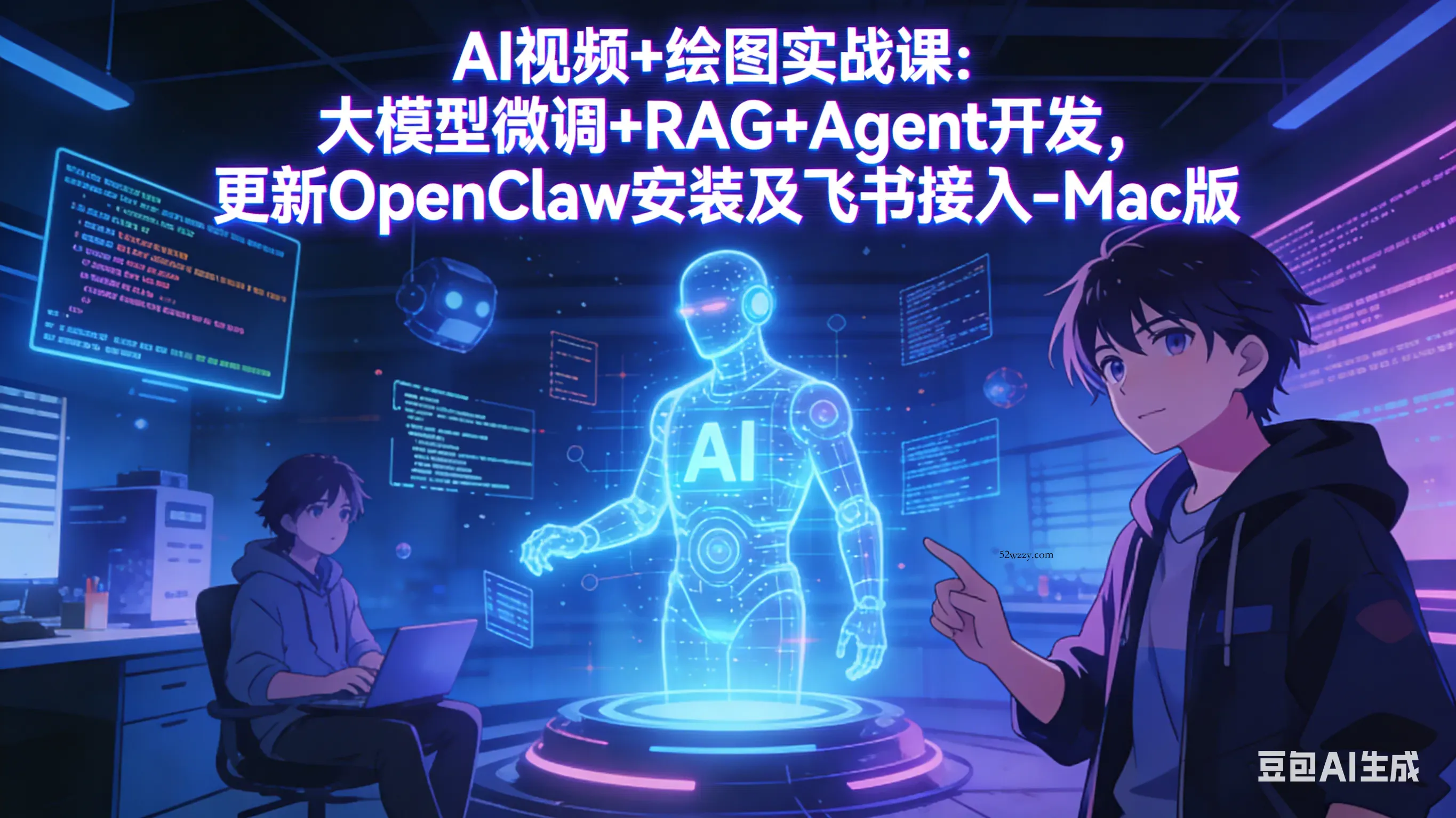 AI视频+绘图实战课：大模型微调+RAG+Agent开发，更新OpenClaw安装及飞书接入-Mac版-微众资源