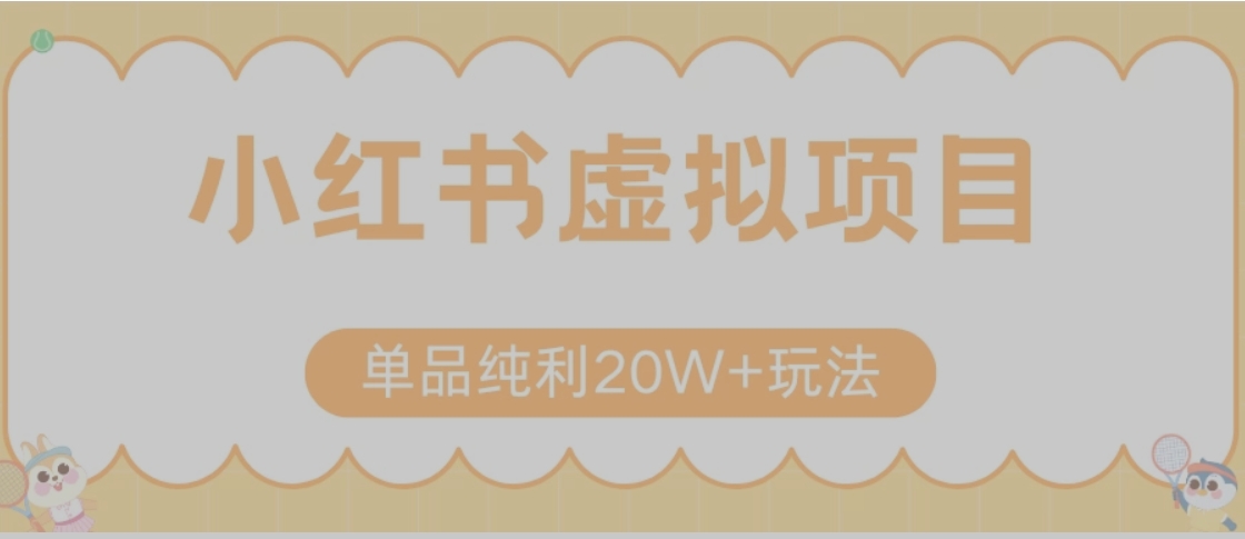 小红书卖虚拟产品，单品纯利20W+玩法分享（节系列课程）-微众资源